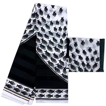

ribbon Silk wax black and white silk fabric african fabric ankara real silk fabric 4+2yards