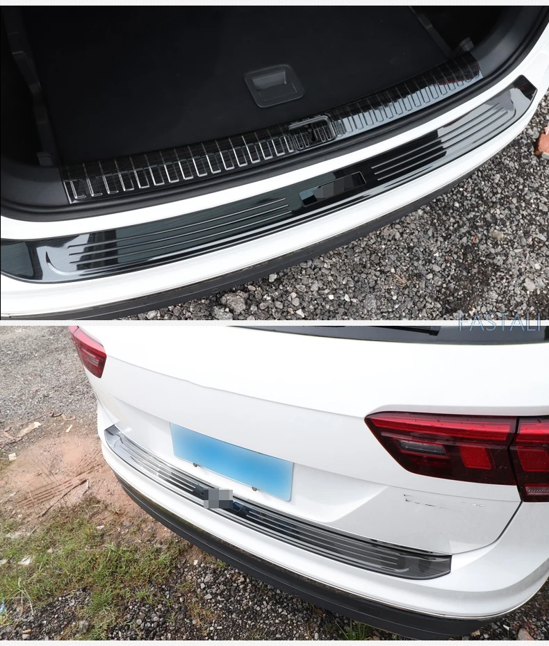 Для Tiguan второго поколения нержавеющая сталь автомобиля задний багажник защита крышка отделка автомобиля задний бампер крышка багажника