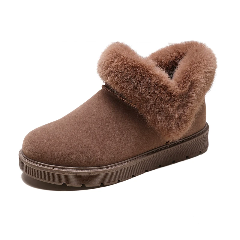 Winter New Women Heart-shaped Fur Snow Boots New Plush Keep Warm Ankle Non-slip Australia Emu Boots Black - Цвет: Коричневый