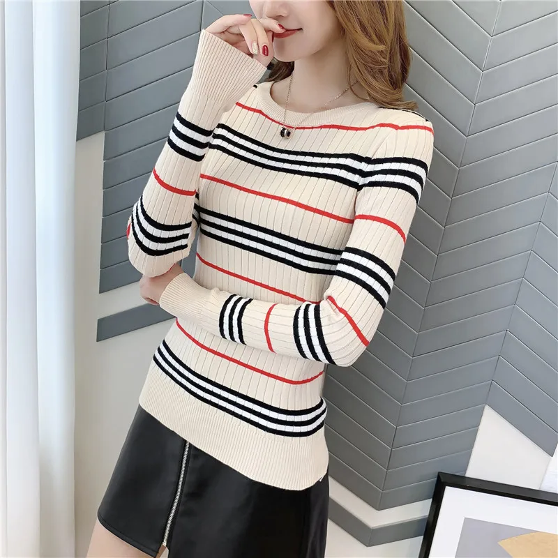 Sale Cotton Poncho Pullover Sweater 9293 Actual Photo Of New Jindian Stripe Bottoming Shirt 35- 1 / F, 2 Rows, 4 Shelves