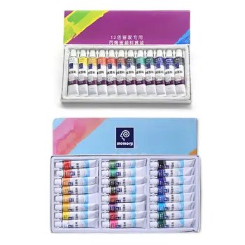 

12ml 12/24 Color Professional Acrylic Paints Set Hand Painted Wall Paint Drawing 95AF