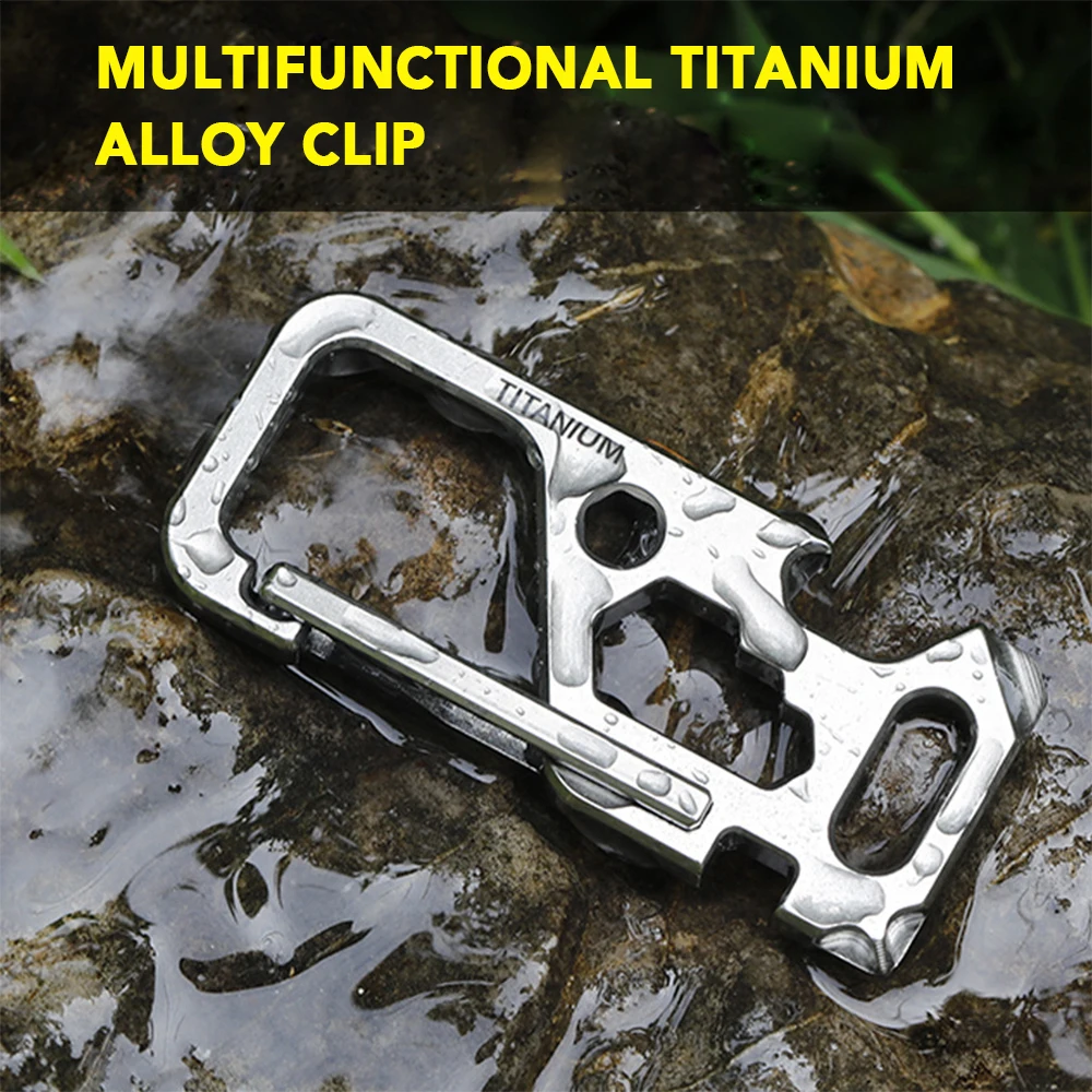 

Outdoor Multi-Tool Titanium Alloy Clip Key Chain Holder Bottle Opener Wrench Bike Tool Outdoor Camping Climbing Accessories