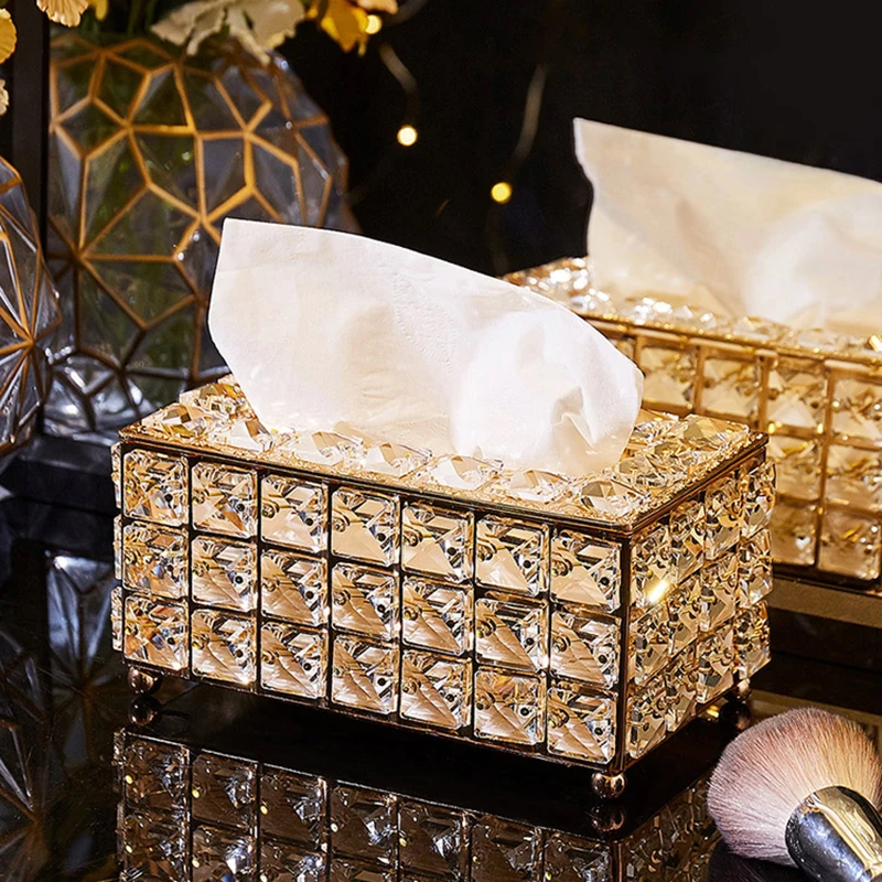 

Tissue Box Crystal Glass Home Decoration Storage boxes Simple luxury decoration Storage Racks Decoration Paper Towel