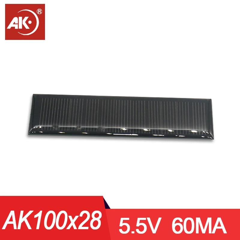 AK 44*26mm 5pcs 2V 45ma Solar Panel Plates Cells Energy Powerbank System Photovoltaic Complete Kit for Portable 1v 2.5v 3v 4v 5v