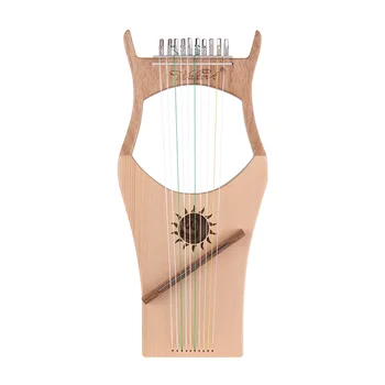 

10-String Wooden Lyre Harp Nylon Strings Spruce Topboard Beech Wood Backboard String Instrument with Carry Bag