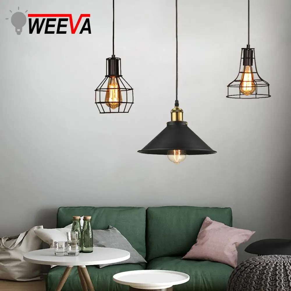 

LED Modern Pendant Light Industrial Cage E27 Vintage Hanging Lamp Loft Retro Kitchen Dining Room Restaurant Bar Counter