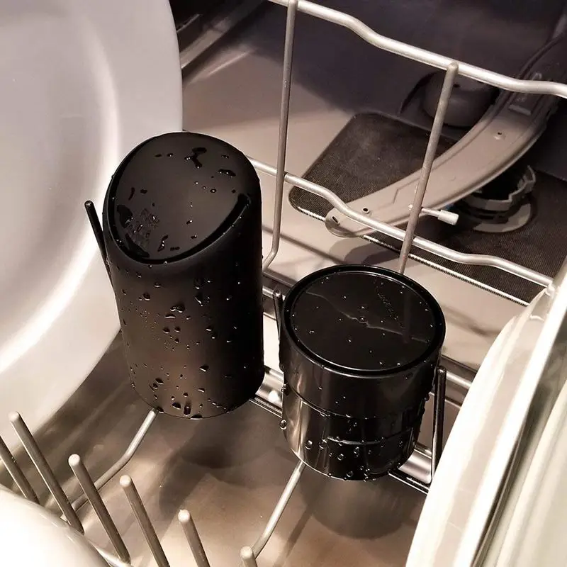 Мини мусорный бак с крышкой для автомобильного подстаканника | моющийся силиконовый автомобильный кухонный и офисный мини-держатель для пыли мусорное ведро