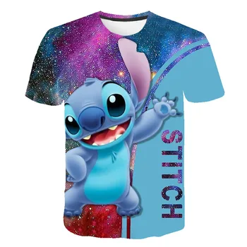 

stitch Summer Kids Boys T Shirt 3 Print Short Sleeve Baby Girls T-shirts polyester Children T-shirt O-neck Tee Tops Boy Cloth
