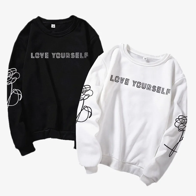 

Kpop bangtan boy hoodie sweatshirt Harajuku korean clothes Love yourself K-pop oversized capless hoodies streetwear clothes