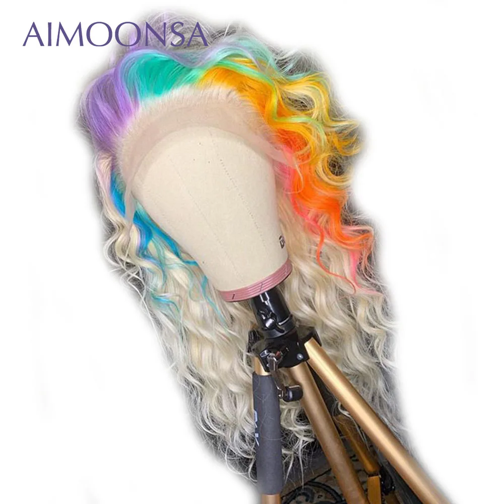

13*6 Deep Part Lace Front Human Hair Wigs Purple Color Body Wave Wig 613 Blonde PrePlucked Brazilian Remy Wigs For Black Women