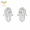New Women's Earrings Religious Amulet Hand of Fatima Stud Earrings Multicolor Choose Stainless Steel Jewelry Wholesales 2