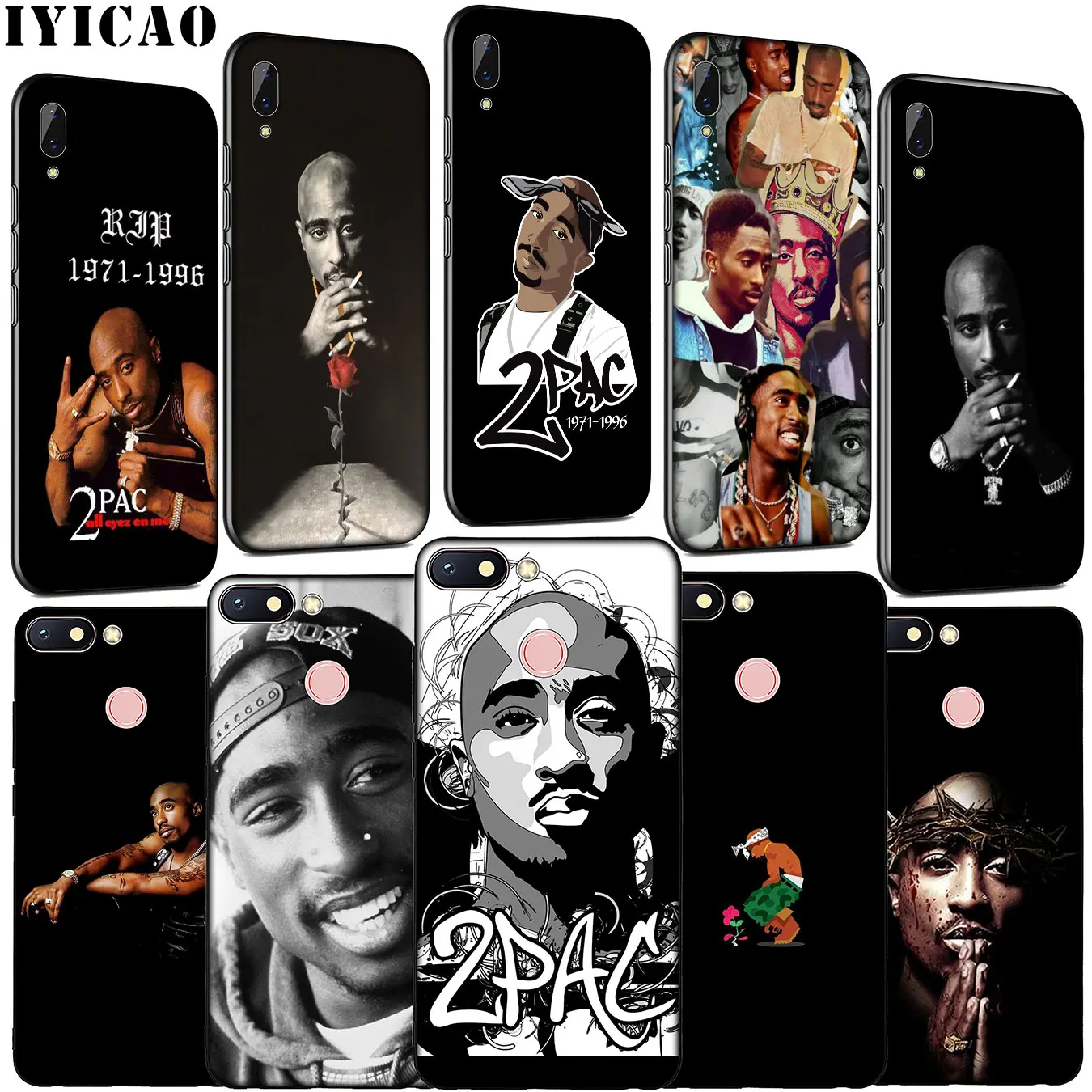 2pac tupac Crown 2 pac Rap POP Мягкий силиконовый чехол для телефона Xiaomi Redmi K20 GO 8A 7A 6A 5A 4A 4X Note 8 7