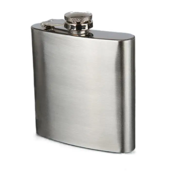 

100 шт./лот Мужская портативная плоская фляжка для ликера 6 унций фляга из нержавеющей стали плоская фляжка со стальной пробкой SN4101
