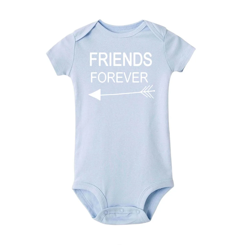 RP08-SRPLB- Хлопковый комбинезон для новорожденных с принтом «Born Together Friends Forever»; Забавный комбинезон для близнецов, сестер и братьев - Цвет: RP08-SRPLB-