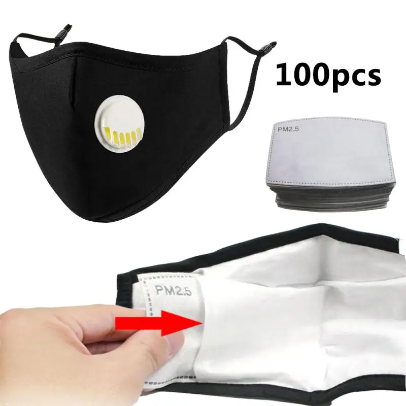 

Washable mask work with 100 Pcs Protective Air Mask Filter With 98% Filtration Effect Better Than KN95 KF94 FFP2 close To FFP3