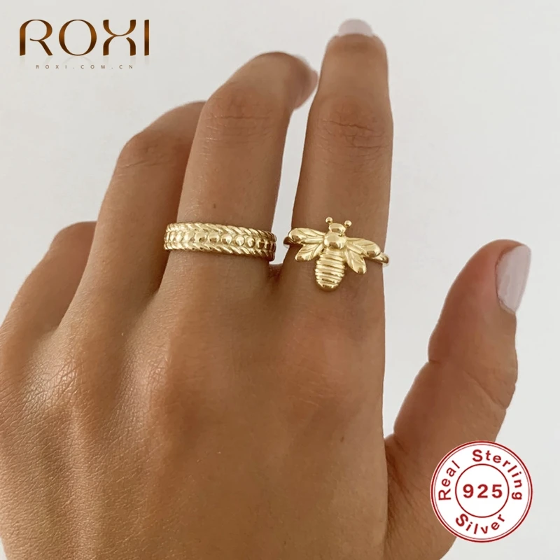 ROXI Ins милой пчелы открытые кольца для женщин подарок девочек Регулируемый