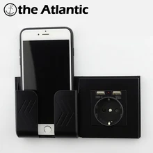 Настенная розетка мощность 16А стандарт ЕС розетка с 2A двойной usb-порт для зарядки для мобильного телефона ПК панель Черный USB разъем питания