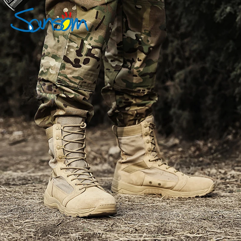 Militares de madera para hombre, Botas de combate, de alta Askeri Bot| | - AliExpress