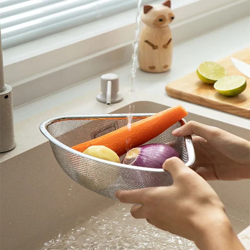 Kitchen Pouring Leftovers Artifact Stainless Steel Multi-function Drain Basket Kitchen Leftovers Filter Sink Filter Basket Drain kitchen drain basket rice sieve colander basket plastic strainer basket transparent fruit vegetable drain bowl kitchen tools