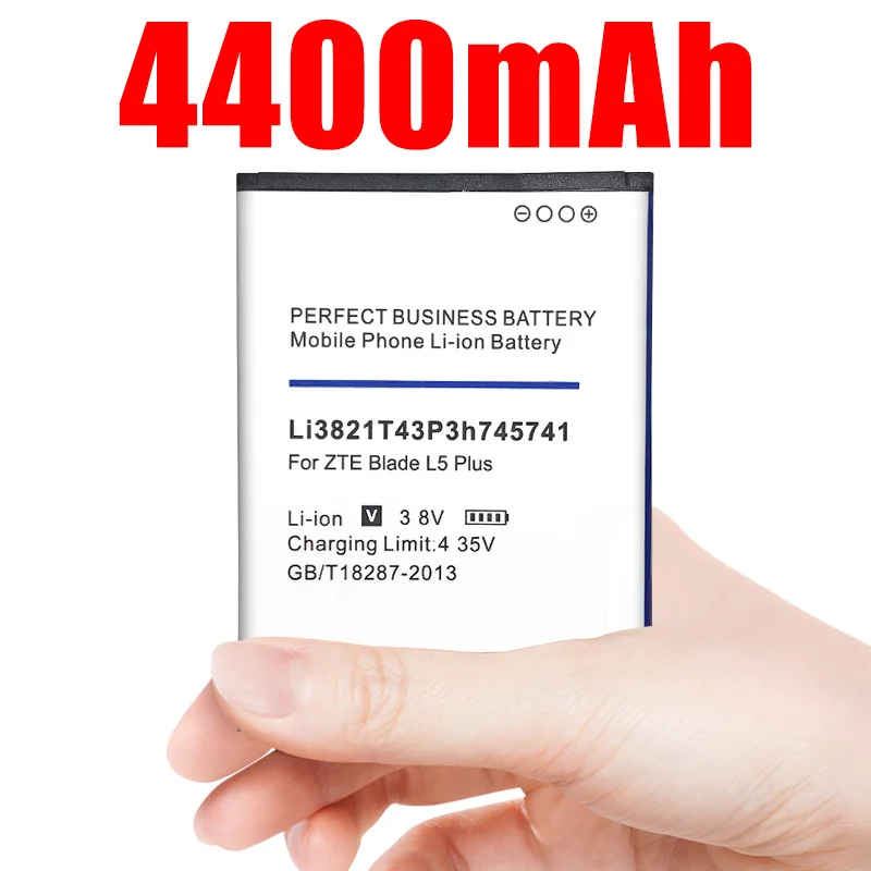Новый аккумулятор 4400 мАч Li3821T43P3h745741 для ZTE Blade L5 Plus|Аккумуляторы мобильных