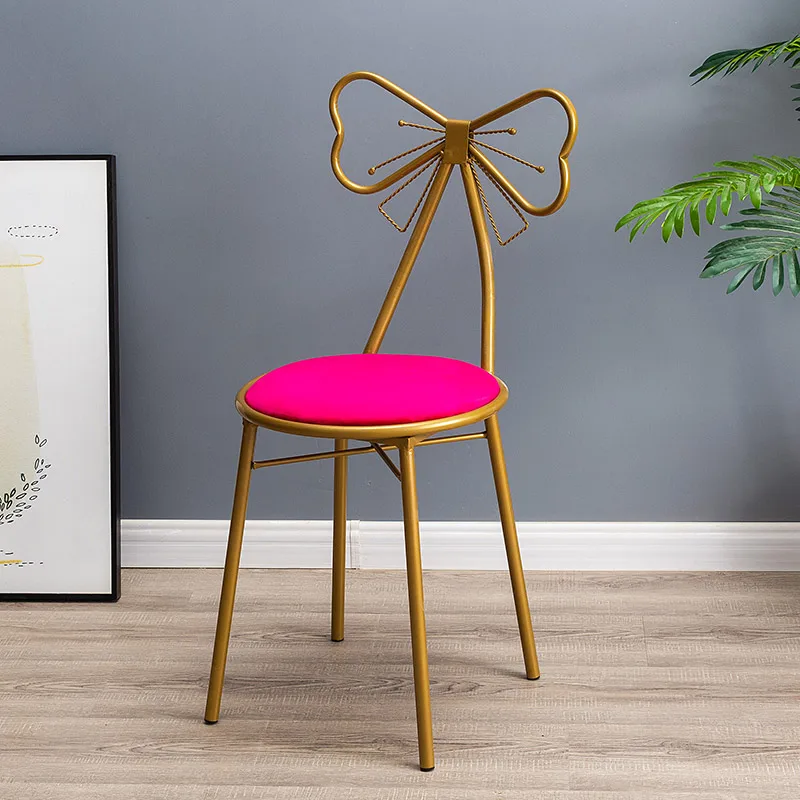 

Modern Minimalist Dresser Stool Ins Nordic Girl Heart Bedroom Back Princess Bow Manicure Makeup leather living room chairs metal