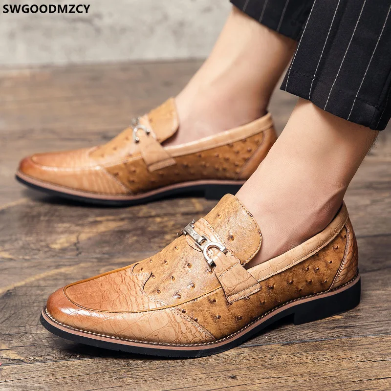 

Slip on Shoes Men Extra Large Leather Loafers Men Pointed Toe Dress Shoes Party Shoes for Men 2023 Chaussure Zapatos De Hombre