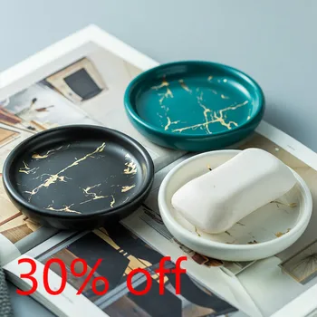 

Portable Marble Pattern Ceramics Soap Dish Shower Case Holder Container Storage Box Bathroom Accessories Soap Dishes