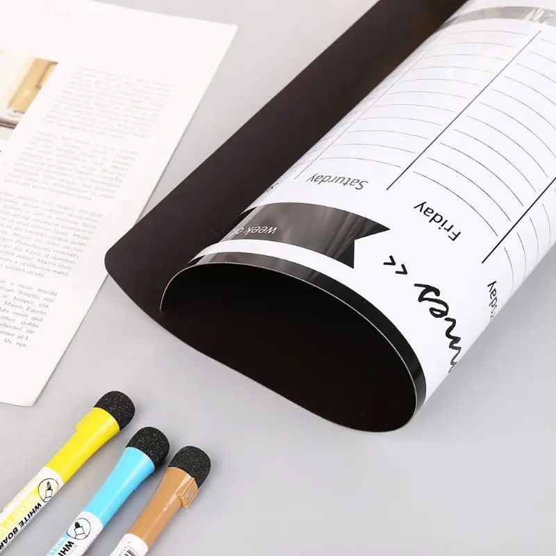 Weekly Planner Soft Magnetic Whiteboard Fridge Magnets Message Remind Memo Pad