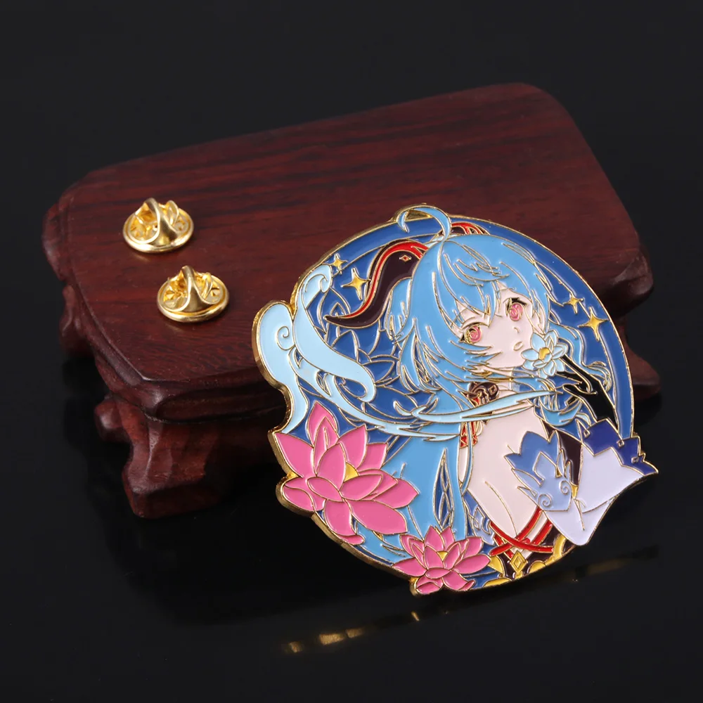 Anime Genshin Impact Wendi Tartaglia Pins Brooch Ganyu Keqing Xiao Lumine Figure Enamel Badge Brooches Lapel Pin Jewelry Gift
