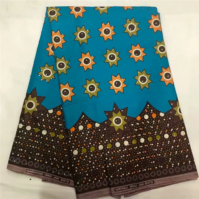 

Hot sale african fabric with stone fabrics for patchwork african wax prints fabric for dress 6yards cotton ankara fabric XM03