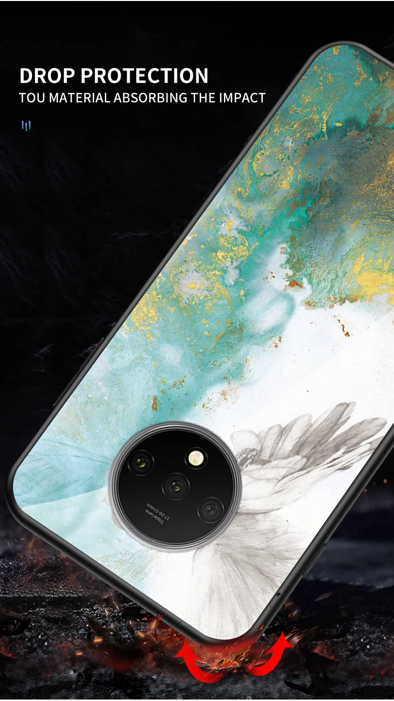 Для oneplus 7T чехол Роскошный Мраморный зернистый жесткий закаленное стекло защитный чехол на заднюю панель для one plus 7t pro oneplus 7t 1+ 7t pro