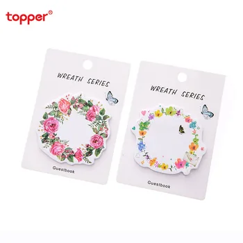 

Beautiful garland post-it notes for students cute wreath pattern message memo sheet N times sticky note paper Korean stationery