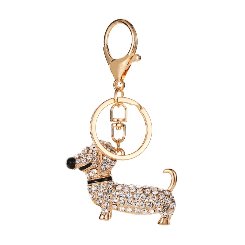 Enamel Alloy Rhinestone Dachshund Dog Key Chains Keychains Ring Animal Jewelry Gift For Women Girls Bag Car Purse Charms | Украшения и
