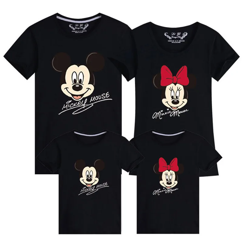 La familia de ropa Padre hijo hija de madre ropa camiseta papá mamá y yo ropa de bebé niño niña Mickey Minnie T-shir