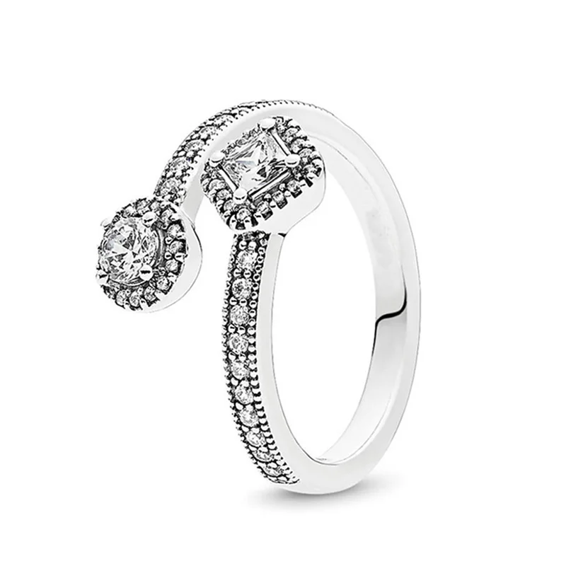 Boosbiy, Новое поступление, изящные серебряные кольца на палец с изображением Минни и Микки, свадебные кольца с кристаллами для женщин, вечерние, подарок - Цвет основного камня: R012