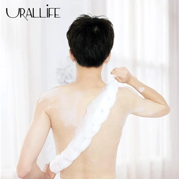 

Urallife Qualitell Mesh Net Bath Cleaning Strip White 1 Pcs Soft Texture Rich In Foaming Bath Sponge Exfoliating Body Wash Brush
