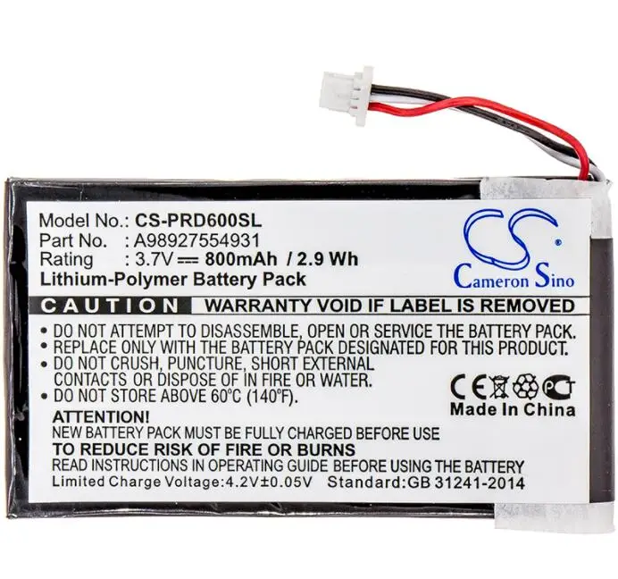 Cameron sino 800mah аккумулятор для SONY PRS-600 PRS-600/BC PRS-600/RC A98927554931 A98941654402 электронная книга, аккумулятор для электронной книги