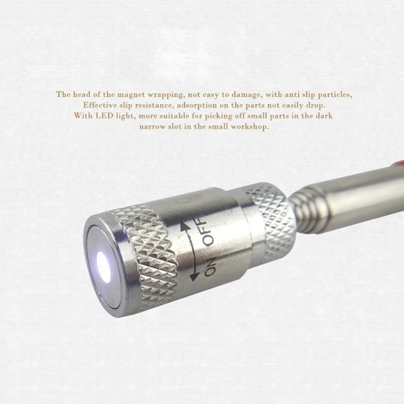 

Mini Neodymium Imanes LED Pick Up Stick Telescopic Magnetic Tools for Picking Nuts Bolts SNO88