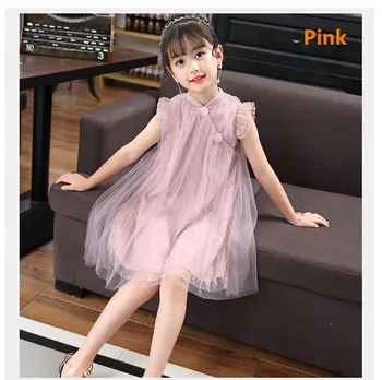 

New style retro style kid's dress girl's summer dress lace dress