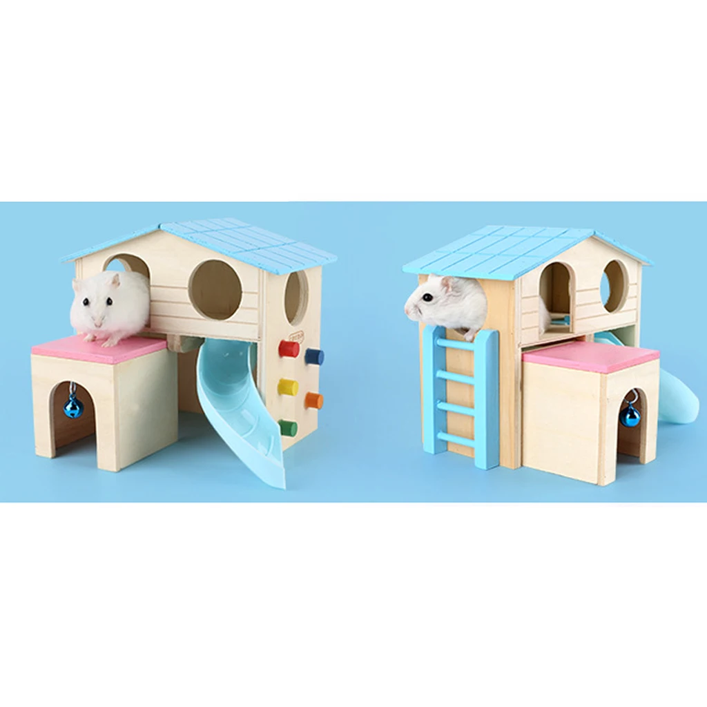 Rat Hamster House Wooden Ladder Pet Small Animal Rabbit Playhouse