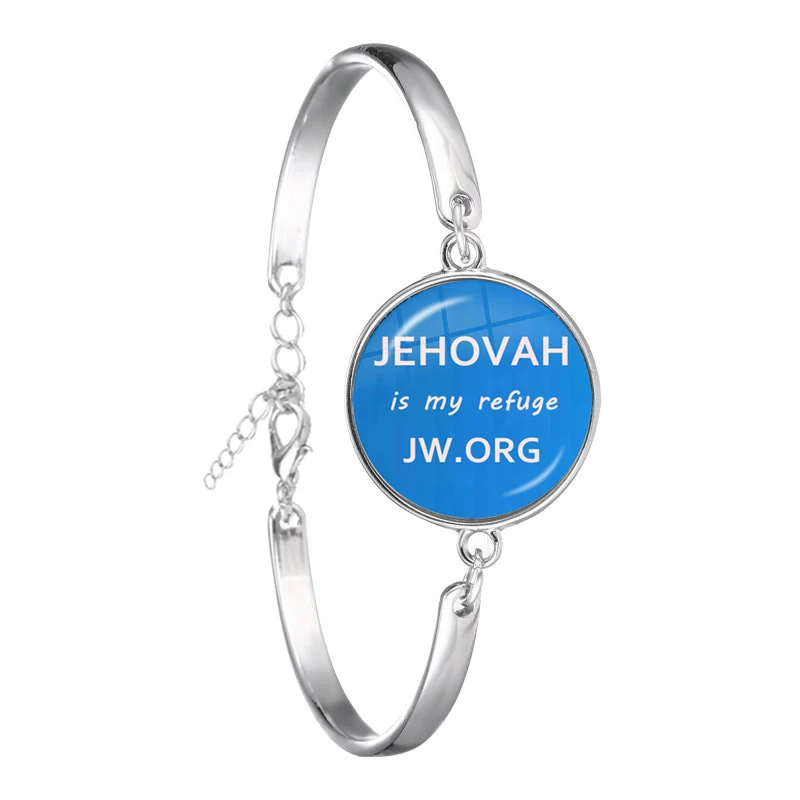 JW.org Chain Bracelet Jehovah's Witnesses Art Picture 18mm Glass Cabochon Bangle Catholicism Jewelry Gift For Friends