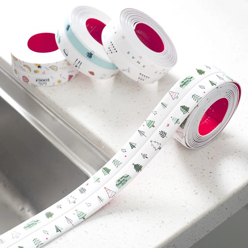 

KitchenAce 1pc PVC Kitchen Waterproof Sticker Wall Coner Line Sticker Oilproof Self-adhesive Sealing Sticker Sink Gas Stove Tape