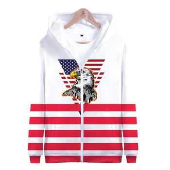 

3D Print Independence Day Zipper Hoodies Fourth of July Hoodie July Fourth sweatshirts Kpop Hip Hop 3D Hooded Men's Tops
