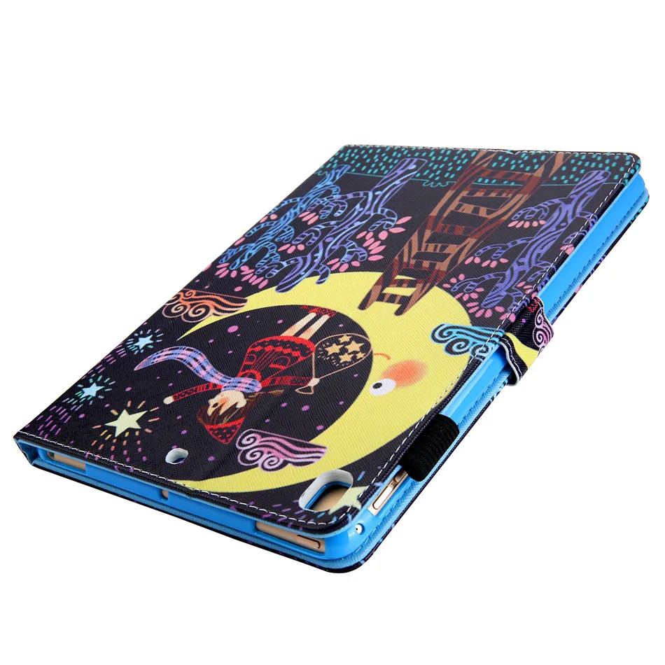 Funda Cartoon Painted Case For iPad 7th 10.2" A2198 With Card Holder Adjustment Stand Cover For iPad 10.2 A2200 A2232 Case