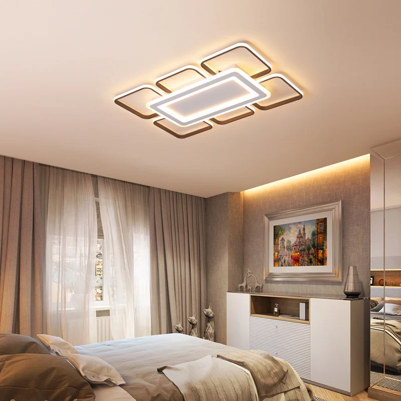 

Brown and White Modern Led Ceiling Lights Metal and Acrylic Ceiling Lamps for Bedroom Dining Room Surface Mounted Led Lights
