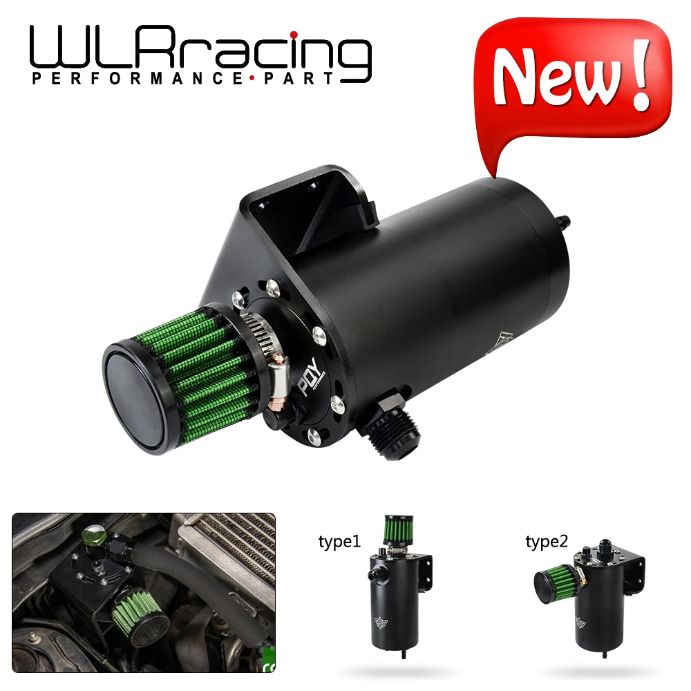 

Free Shipping - Universal 240ml Air Oil Separator Catch Can Return Diesel and Petrol Engine Two AN4 & AN10 For K20/K24
