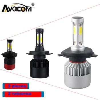 

H4 Led H7 H11 Bulbs Car/motorcycle Headlight Auto S2 H8 HB4 H1 H3 9005 HB3 Silver/black 72W 8000LM Car Accessories 12V Led Light