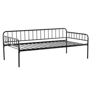 

Space-saving Simple Vertical Bar Decoration Daybed Black Twin Easy To Install