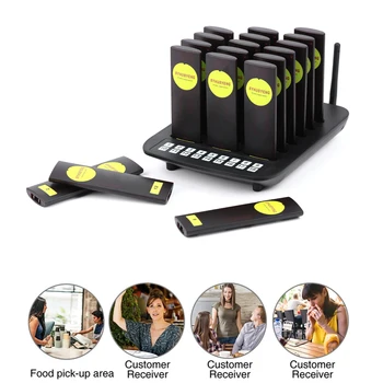 

BYHUBYENG Restaurant Customer Call Buzzer System Distance 3km FM technology FCC CE certification Restaurant Queue Paging System