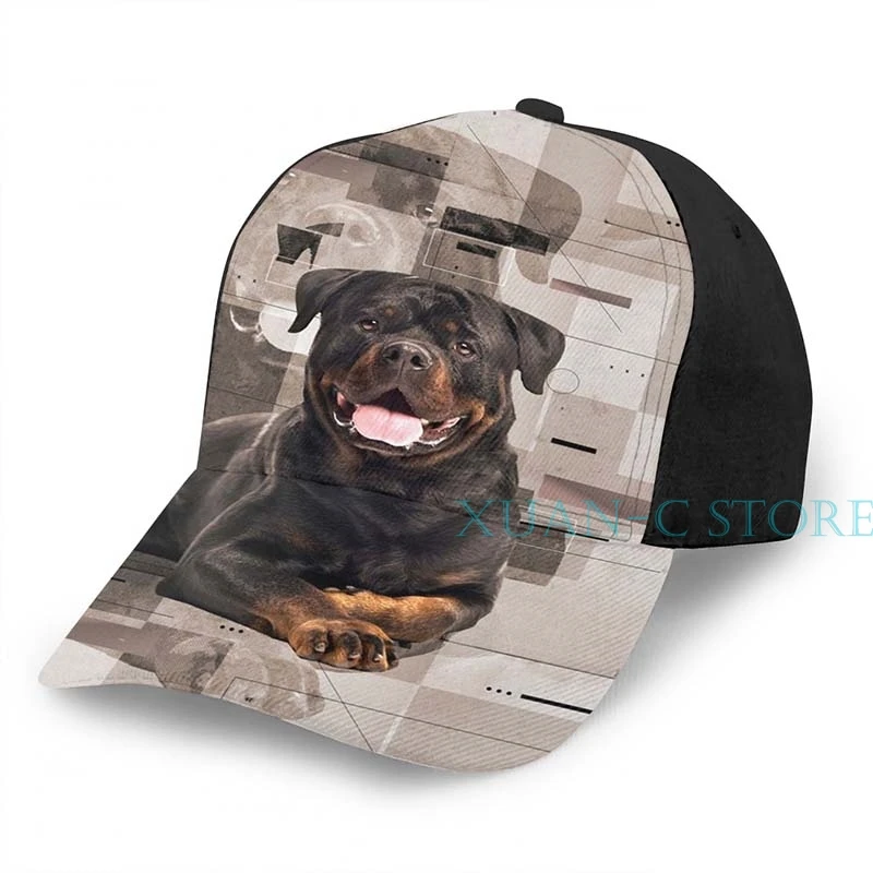 Цифровая баскетбольная Кепка Rottweiler-Metzgerhund для мужчин и женщин с принтом, черная шляпа унисекс - Цвет: One Size